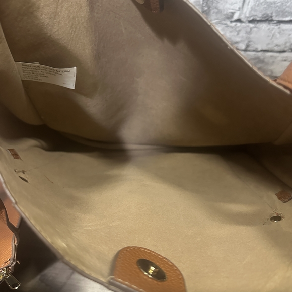 EUC Target Brown Faux Leather Shoulder Bag Attached Pouch Luggage Tag Included - Picture 8 of 12